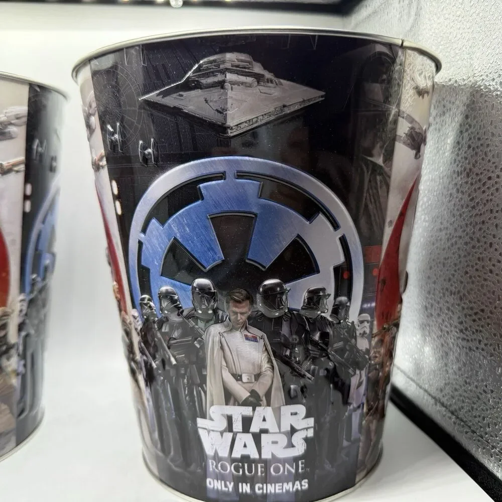 Disney Star Wars Rogue One Promotional Movie Metal Tin Popcorn Bucket Lot Of 3